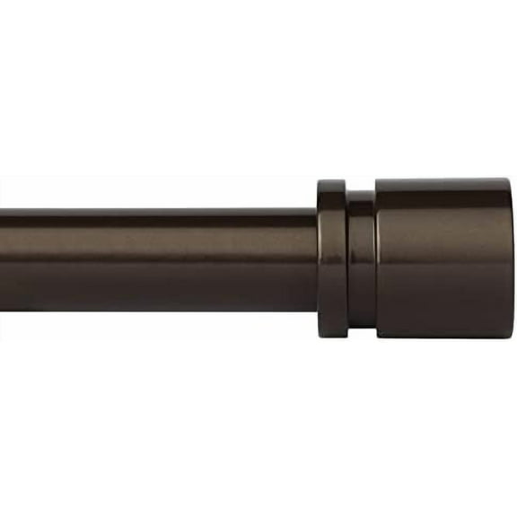 Curtain Rods for Windows 16 to 28 or 40 Inches Max Adjustable Length 1 Inch Diameter Window Curtain Rod with Aluminium End Cap, Antique Bronze