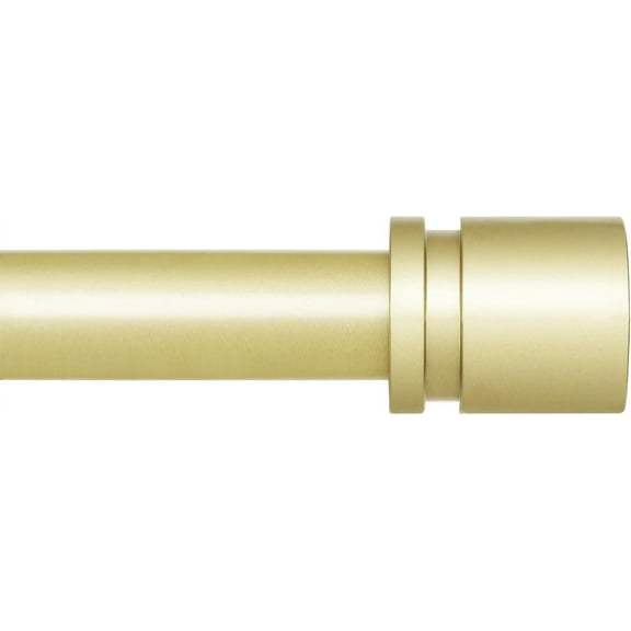 Curtain Rods for Windows 16 to 48 or 60 Inches Max Adjustable Length 1 Inch Diameter Window Curtain Rod with Aluminium Finials, Warm Gold