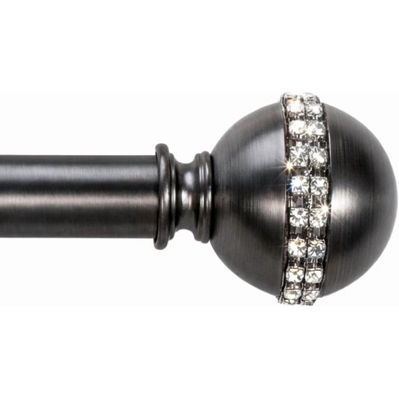 Curtain Rods for Windows 18 to 144 Inch,Adjustable Heavy Duty Metal 1 Inch Decorative Blackout Drapery Rods with Round Ball Bead Finials
