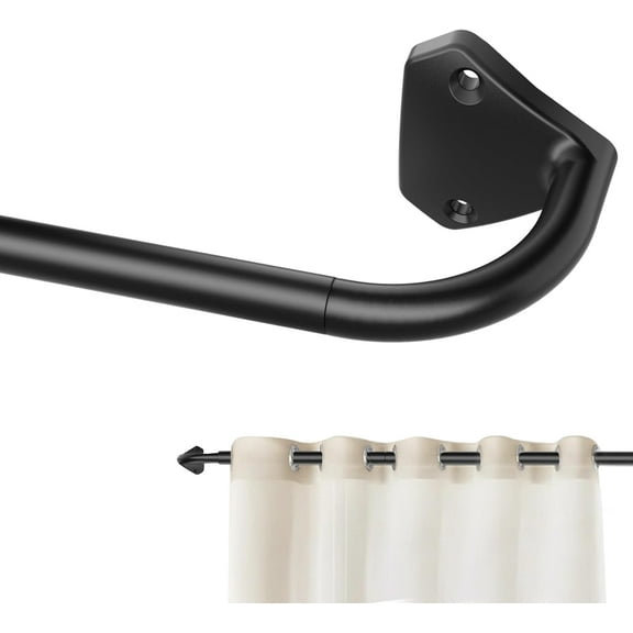 Curtain Rods for Windows 28 to 60 inch, 5/8 inch Adjustable Wrap Around out Curtain Rods for Bedroom & Outdoor