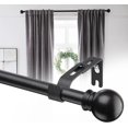 Curtain Rods for Windows 28 to 93 Inch, 5/8 Inch Metal Curtain Rod Set