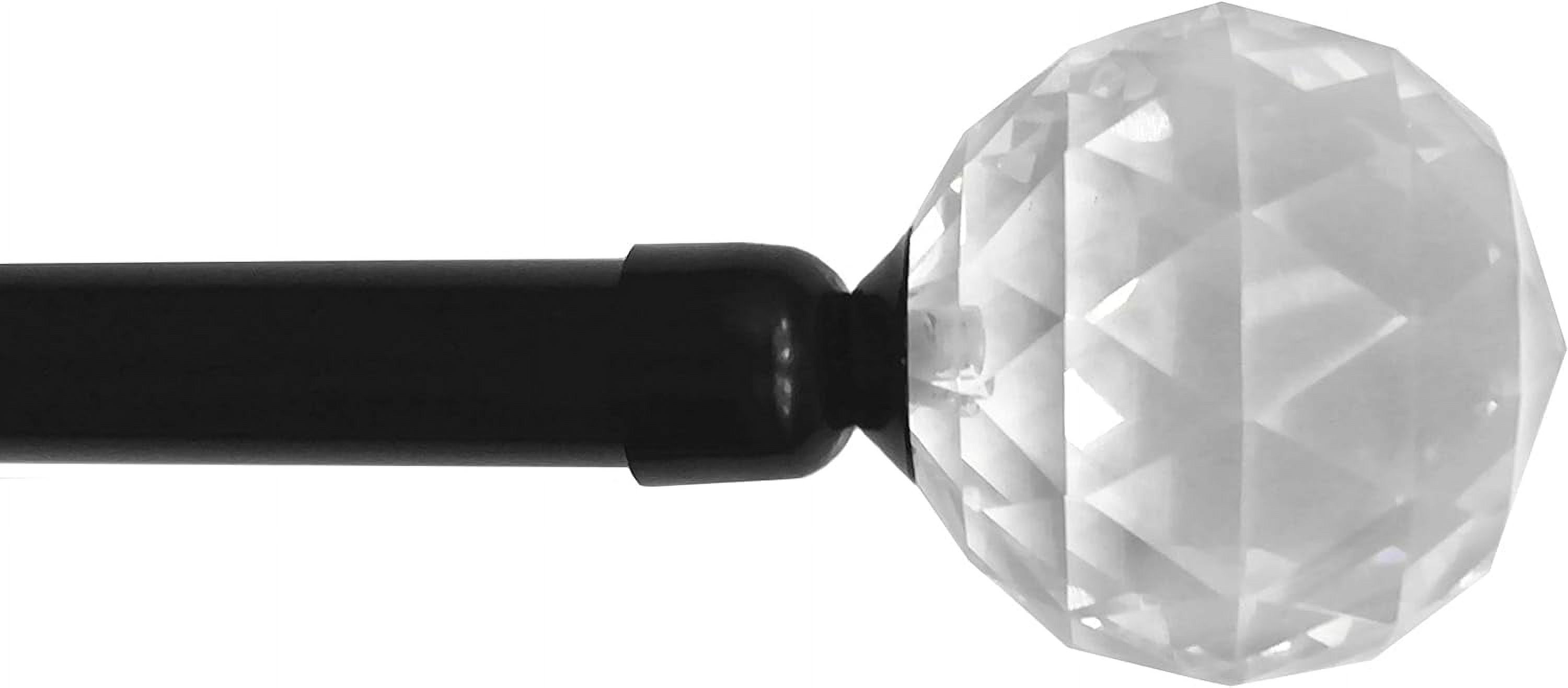 Curtain Rods for Windows 3/4" Standard Single Curtain Rod With Crystal