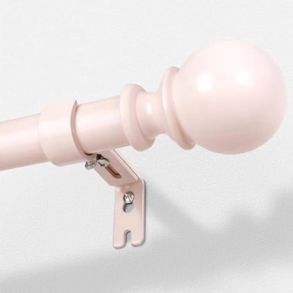 Curtain Rods for Windows 32 to 48, 1 Inch Adjustable Heavy Duty Pink Curtain Rod, Outdoor Indoor Room Divider Modern Drapery Pole, 32-48"