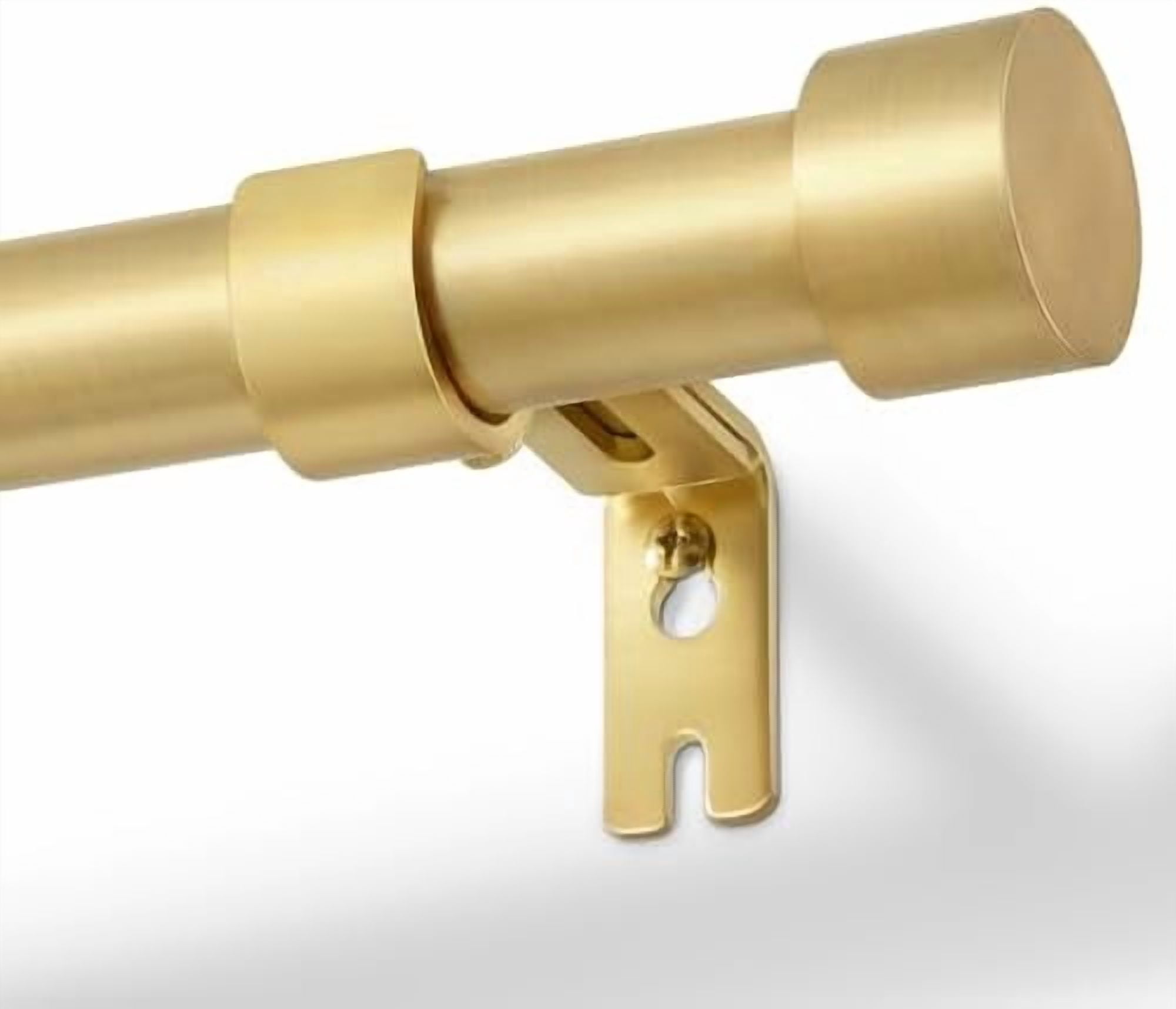Curtain Rods for Windows 32 to 72, Brushed Gold Curtain Rod, Adjustable 1 Inch Heavy Duty Outdoor/Indoor Modern Drapery Pole, 32"-72"