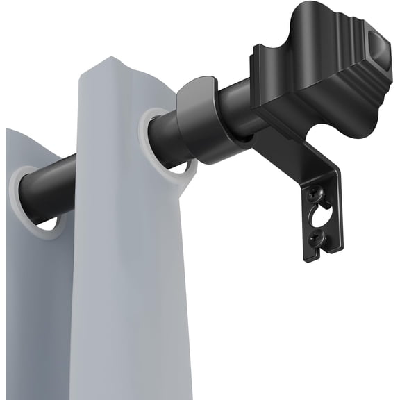 Curtain Rods for Windows 35-47 inch, 5/8 inch Matte Black Curtain Rod with Brackets Adjustable Telescoping for Bedroom Kitchen Study Living Room