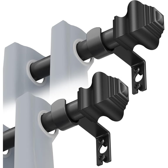 Curtain Rods for Windows 36-124 inch, 5/8 inch White Curtain Rod with Brackets Adjustable by Splicing for Bedroom Kitchen Living Room