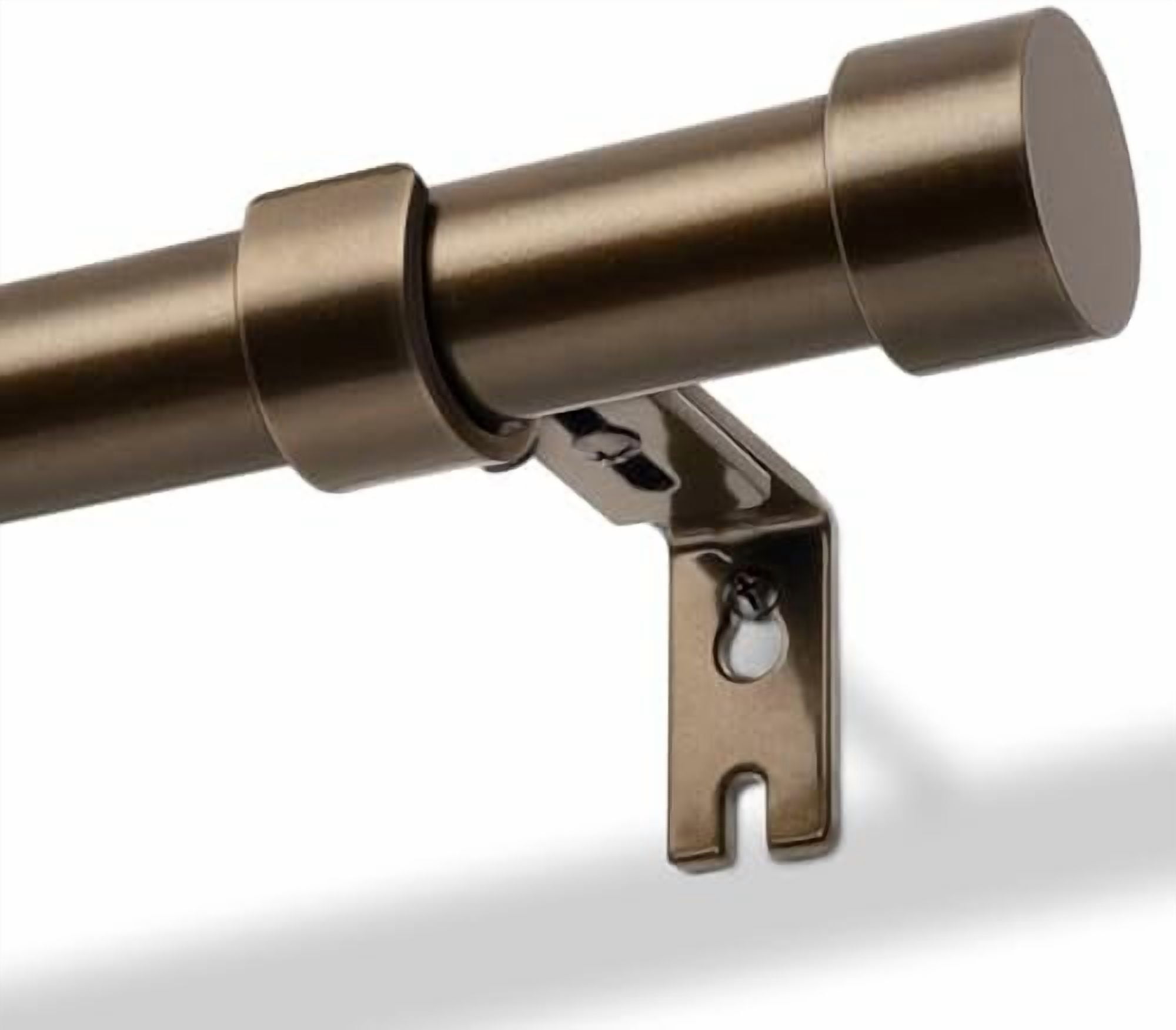 Curtain Rods for Windows 48 to 84, Bronze Curtain Rod, Adjustable 1 Inch Heavy Duty Outdoor/Indoor Modern Drapery Pole, 32"-86"