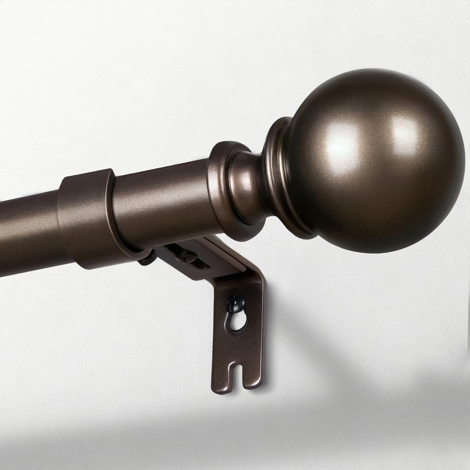 Curtain Rods for Windows 66 to 120, 1 Inch Adjustable Heavy Duty Black ...