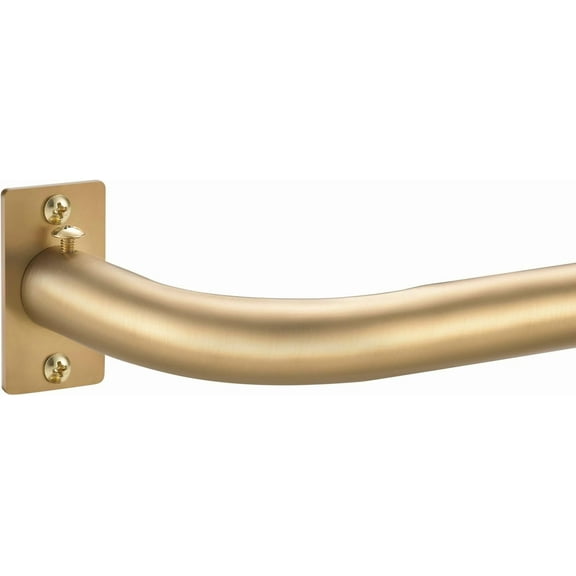 Curtain Rods for Windows 84 to 120 Inches, 1 Inch Diameter Metal Wrap Around Window Curtain Rod with Brackets, Brushed Gold