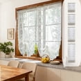 thumbnail image 1 of Curtain, Sheer Lace Blackout Curtain, Double Layer, Polyester, Rod Pocket, Translucent Light, Wrinkle Proof, Washable, Suitable for Bedroom, Living Room, Kitchen, 1 of 6
