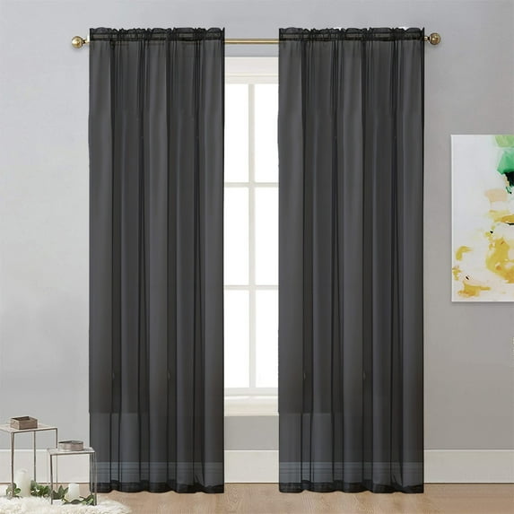 Curtain Solid Color Semi Sheer 100x130cm Rod Pocket Polyester Light Filtering Room Divider Soft Drapey for Living Room Bedroom Balcony Modern Home Decor Easy Install