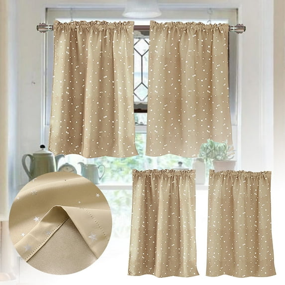 Curtain,Star Curtains Short Curtains Small Curtains Rod Curtains Kitchen Coffee Curtains Bedroom Curtains Lace Curtains 29 X 36 Inch 2 Panels