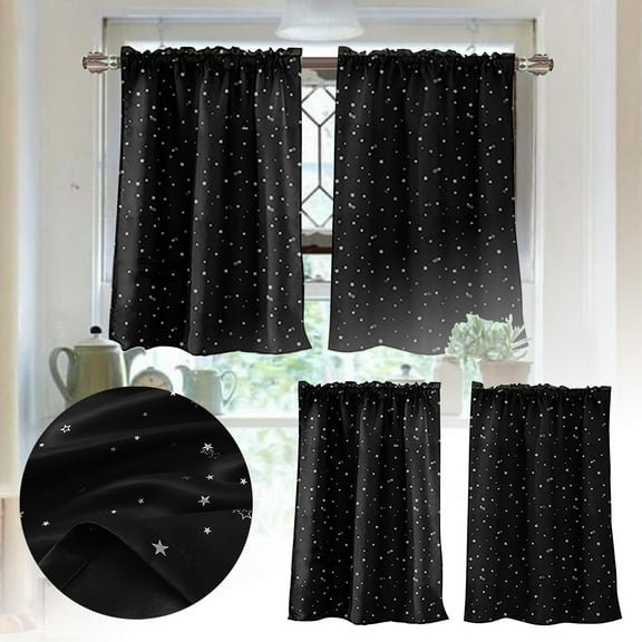 Curtain,Star Curtains Short Curtains Small Curtains Rod Curtains Kitchen Coffee Curtains Bedroom Curtains Lace Curtains 29 X 36 Inch 2 Panels