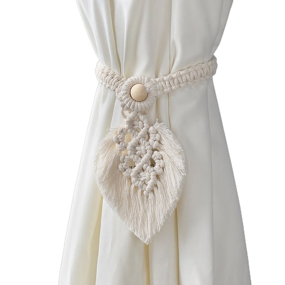 Curtain Strap Hand-woven Curtain Tie Rope Handmade Farmhouse Cotton Rope for Creative Drapery Holdback Curtain Decoration Accessories