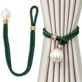 thumbnail image 1 of Curtain Strap Pearl Closure Adjustable Window Curtain Tieback Buckle Clip Rope Curtain Ties, Adjustable Curtain Tiebacks, Pearl Buckle Curtain Holders, Window Drape Tie Cords, 1 of 9