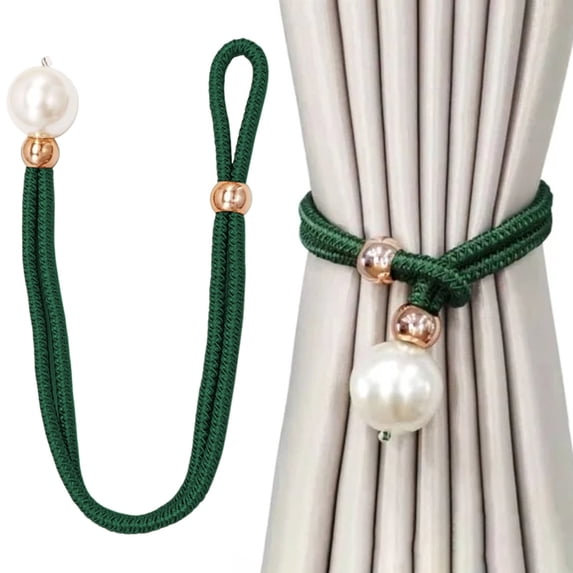 Curtain Strap Pearl Closure Adjustable Window Curtain Tieback Buckle Clip Rope Curtain Ties, Adjustable Curtain Tiebacks, Pearl Buckle Curtain Holders, Window Drape Tie Cords