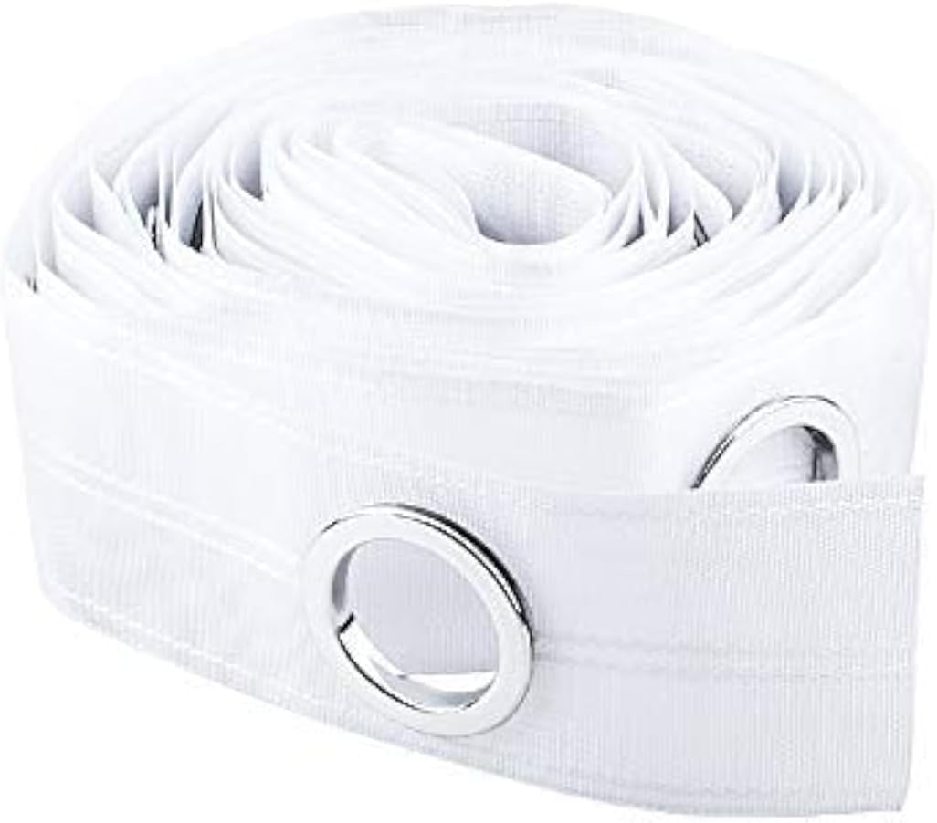 Curtain Tape, 10m (10.9Yards) Drapery Curtain Heading Grommet Tape for Perforated Curtains Header DIY Decoration, White