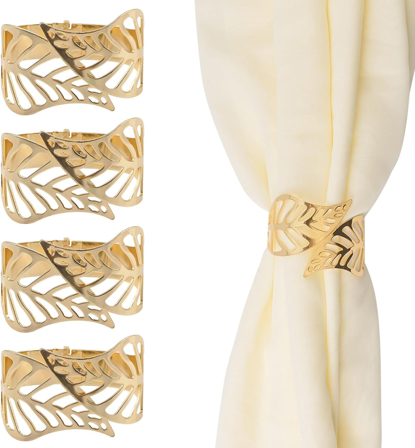 Curtain Tie Backs, 4Pcs Metal Creative Curtain Rope Buckles Decorative