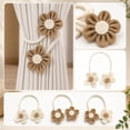 thumbnail image 1 of Curtain Tie Backs, Rustic Curtain Tiebacks, Boho Flower Decor, Bedroom Window Decor, Hand Woven Rope Flower Curtain Fastener, 20X3X3 Inch Cream and Tan Detail for Daily Home, 1 of 8