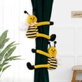 thumbnail image 1 of Curtain Tieback Clips | Honeybee Drapery Clamps | Curtain Holdbacks, Decorative Nylon, Yellow | 9.84x9.06x3.94 in | Tool-Free Install | Secure Window, 1 of 6