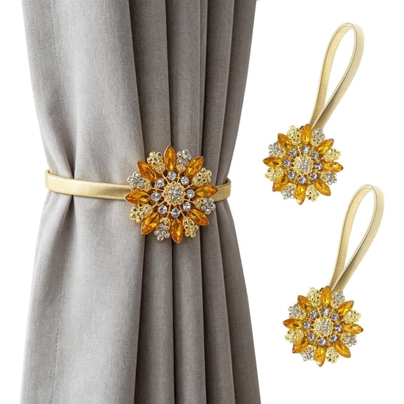 Curtain Tiebacks, 2 Pack Spring Wire Curtain Holdbacks - No Drill Wall Mounted Tie Backs for Indoor/Outdoor Curtains, Modern Pull Backs for Office Decor ()