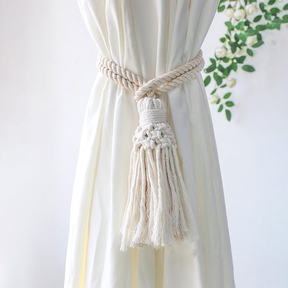 Curtain Tiebacks Handmade Decorative Curtain Holdbacks Rope with Tassel, 1 pack