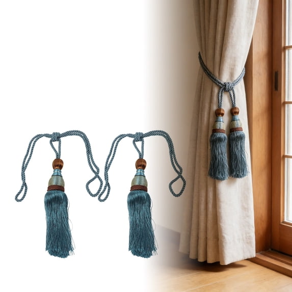Curtain Tiebacks Handmade Decorative Curtain Holdbacks Rope with Tassel Curtain Pendant Rope Adjustable Ties Door Curtain Decorative