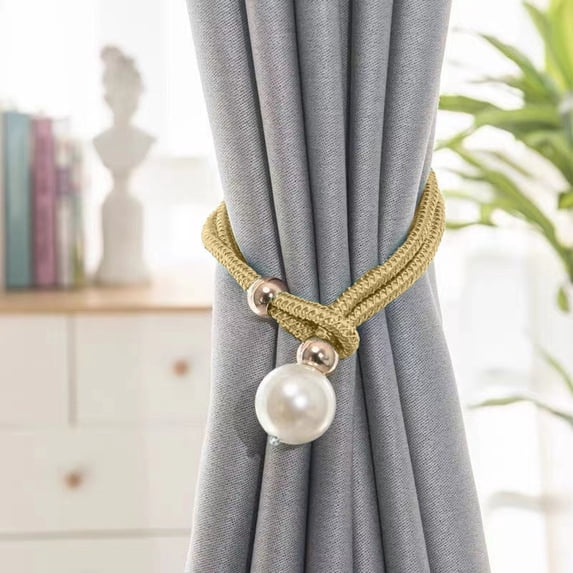Curtain Tiebacks Outdoor Elegant Decorative Tie Backs Modern Rope Tiebacks for Drapes Window Curtain Holdbacks for Draperies (Gold, 1)