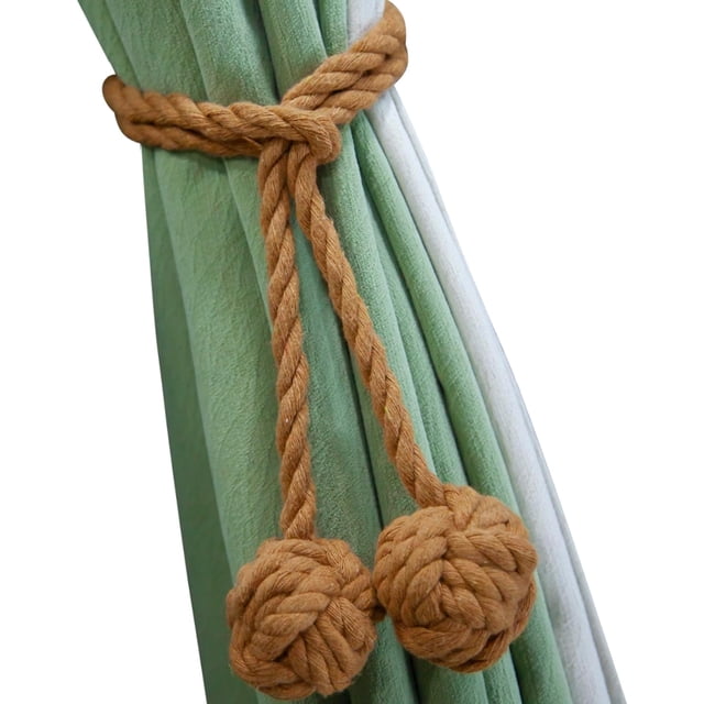 Curtain Tiebacks Rope - Natural Cotton Outdoor Curtain Tie Backs for ...