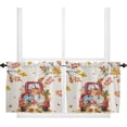 thumbnail image 1 of Curtain Tier and Valance Set 2 Piece Semi Sheer Rod Pocket Valance Small Half Window Tier Curtains Thanksgiving Fall Pumpkin Truck Leaves Plants Valances for Kitchen 2 Tiers(27.5"x36"), 1 of 5