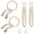 thumbnail image 1 of Curtain Ties 4 Pack Curtain Tiebacks Holdback Braided Curtain Tiebacks Rope Curtain Tiebacks Drawstring Cotton Tiebacks Curtain Ties for Decorative Curtains Beige, 1 of 5
