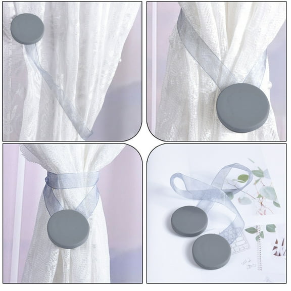 Curtain Ties, Magnetic Curtain Tie for Bedroom and Bathroom Decoration Curtain Frame, Magnetic Curtain Strap is Sleek, Rust-Proof, Fixed with Screws and will Not Fall Off