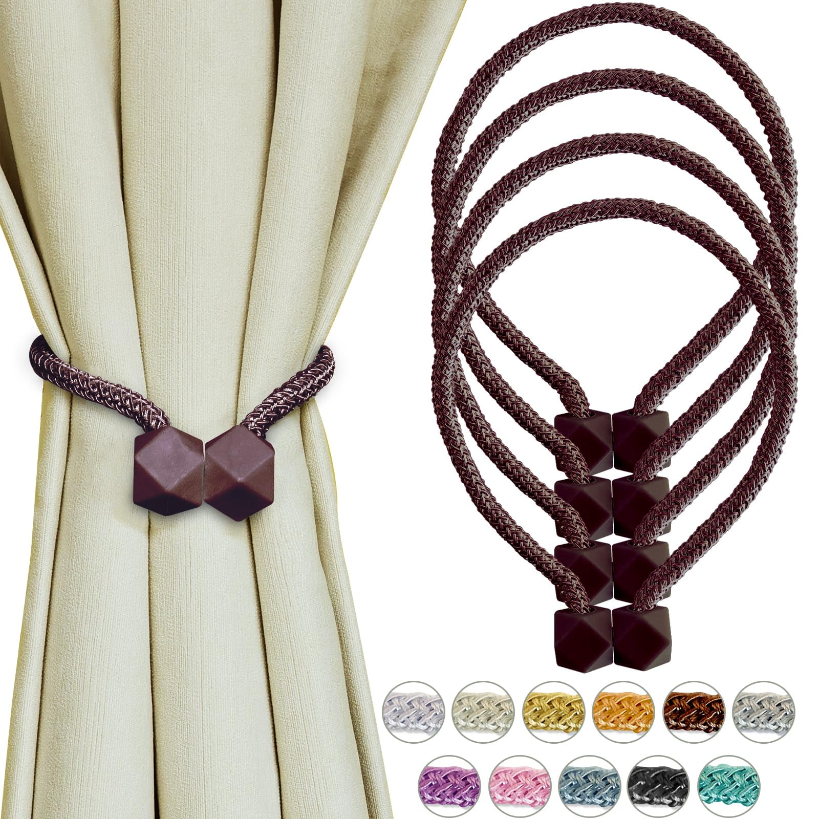 Curtain Ties Tiebacks,White Magnetic Tie Backs for Curtains Holders ...