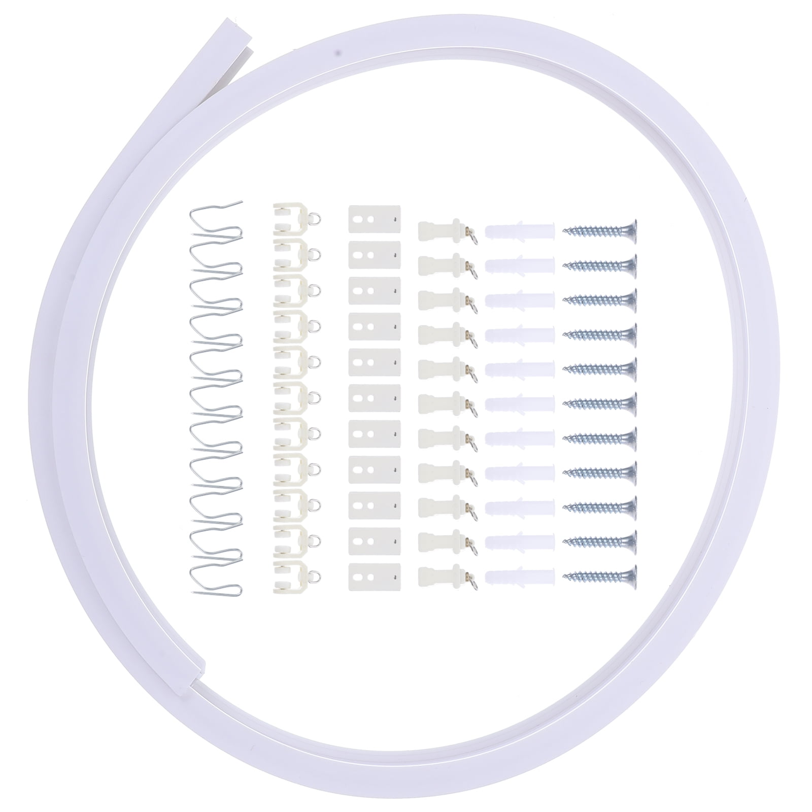 Ceiling Curtain Track Kit with Flexible Slider Track for Curtains in White Color 1 Set