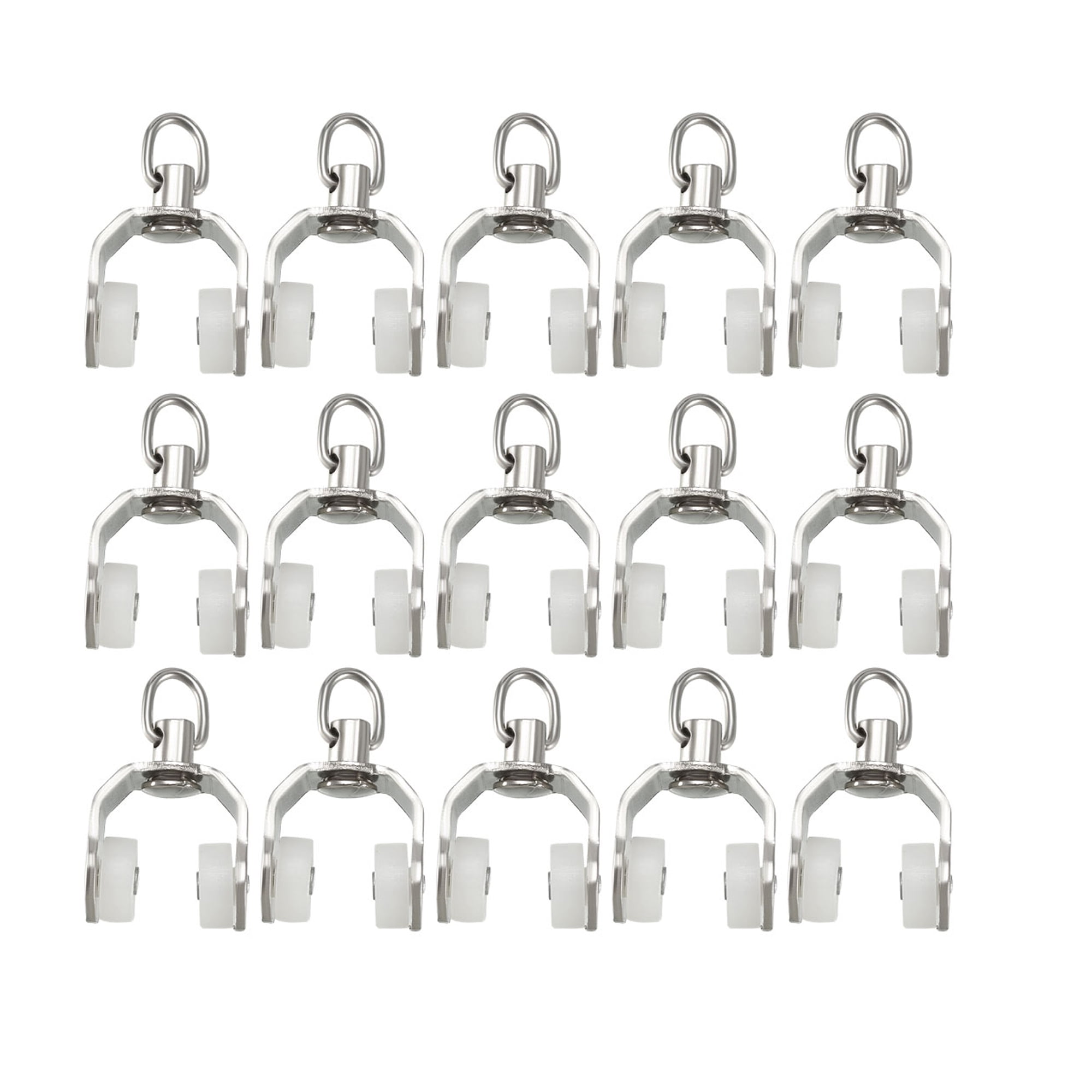 Curtain Track Rollers 10.5mm Stainless Steel White Silver 20 Pack