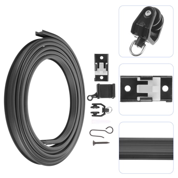 ETEREAUTY Sliding Rail Track System Curved Track Steel Silent DIY Enthusiasts Home Use 1 Set