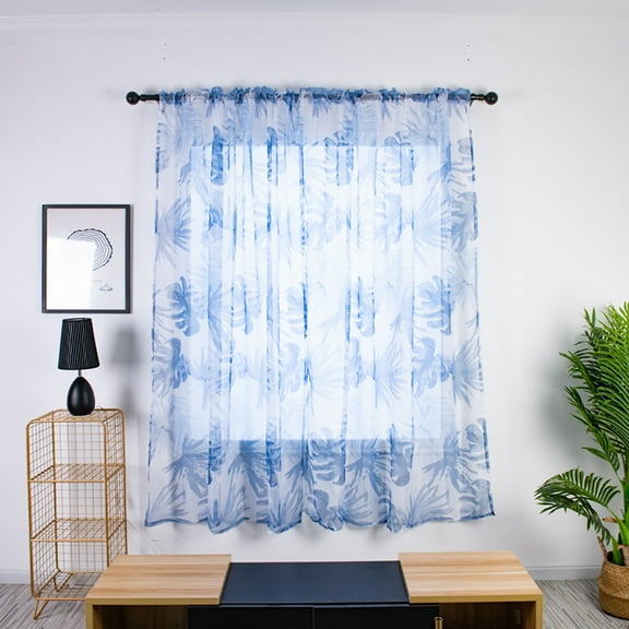 Curtain,Trees Sheer Curtain Tulle Window Treatment Voile Drape Valance Fabric