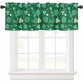 thumbnail image 1 of Curtain Valance 54" x 18", St. Patrick''s Day Window Valances Rod Pocket Curtains Drapes, Spring Green Four-Leaf Grass Short Topper Curtain for Kitchen Cafe Living Room, 1 Panel, 1 of 8
