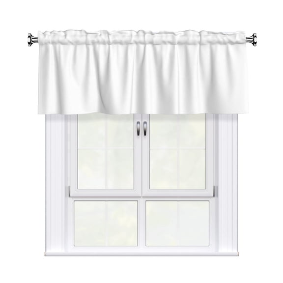 Curtain Valance 54x18in Light Filtering Short Window Valance For Kitchen Bathroom Laundry 3" Rod Pocket Easy Install White