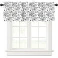 thumbnail image 1 of Curtain Valance Watercolor Blooming Flower Floral Valance Kitchen Curtains with Rod Pocket Gray Window Treatment Short Curtain Panels for Bedroom Living Room 54" X 18", 1 of 1