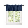 Curtain Valance for Windows Abstract Geometric Lines on Navy Blue