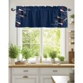 thumbnail image 1 of Curtain Valance for Windows,Abstract Geometric on Navy Blue Kitchen Valances Rod Pocket Short Curtains,Color Block Minimalist Style Window Treatment Panel for Bedroom Bathroom 42"x18", 1 of 7
