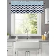 thumbnail image 1 of Curtain Valance for Windows,Abstract Navy Blue Wavy on Blue Kitchen Valances Rod Pocket Short Curtains,Watercolor Water Ripple Window Treatment Panel for Bedroom Bathroom 42x12in, 1 of 9