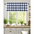 thumbnail image 1 of Curtain Valance for Windows,Blue Gingham Check Farm Style Kitchen Valances Rod Pocket Short Curtains,White Check Plaid Window Treatment Panel for Bedroom Bathroom 54"x18", 1 of 7