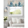 thumbnail image 1 of Curtain Valance for Windows, Blue Turtle Coral Sea Anemone Kitchen Valances Rod Pocket Short Curtains, Starfish Vintage Letter Window Valance for Bedroom Bathroom Living room 60x18in, 1 of 9