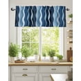 thumbnail image 1 of Curtain Valance for Windows,Blue Water Ripple Gradient Stripes Kitchen Valances Rod Pocket Short Curtains,Abstract Geometric Window Treatment Panel for Bedroom Bathroom 54"x18", 1 of 7