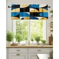 thumbnail image 1 of Curtain Valance for Windows,Blue Yellow Color Block Kitchen Valances Rod Pocket Short Curtains,Abstract Geometric Collage Art Window Treatment Panel for Bedroom Bathroom 54"x18", 1 of 7