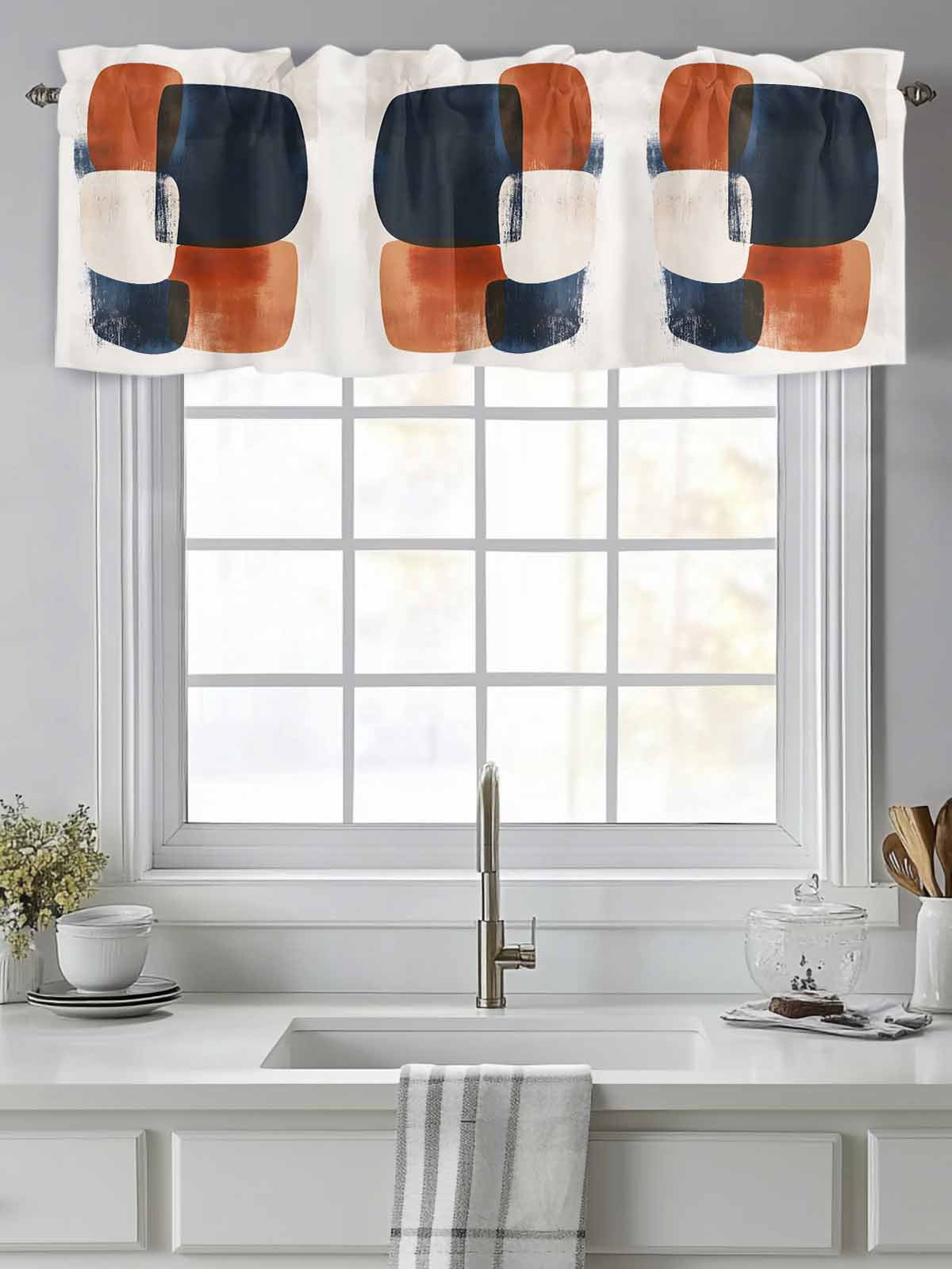 Photo inspiration: Fresh Look at Curtain Valance For Windows Bohemian Color Block Nordic Style Kitchen