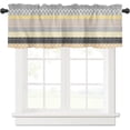 thumbnail image 1 of Curtain Valance for Windows Boho Rod Pocket Valance Window Treatments 1 Panel Bohemian Geometric Stripes Yellow Grey Short Curtains for Kitchen Windows Bathroom Bedroom 54 x 18 inch, 1 of 6