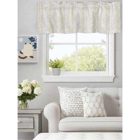 Curtain Valance for Windows, Country Tree Branches Texture Kitchen ...